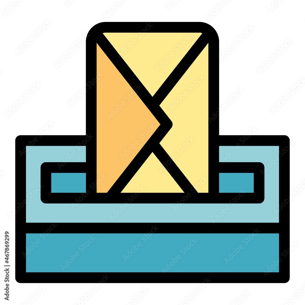 Aufkleber envelope mail box icon. outline envelope mail box vector icon color flat isolated