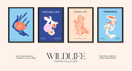 Wildlife minimalistic print poster collection