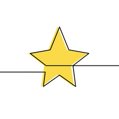 Abstract color star as line drawing on white background. Vector