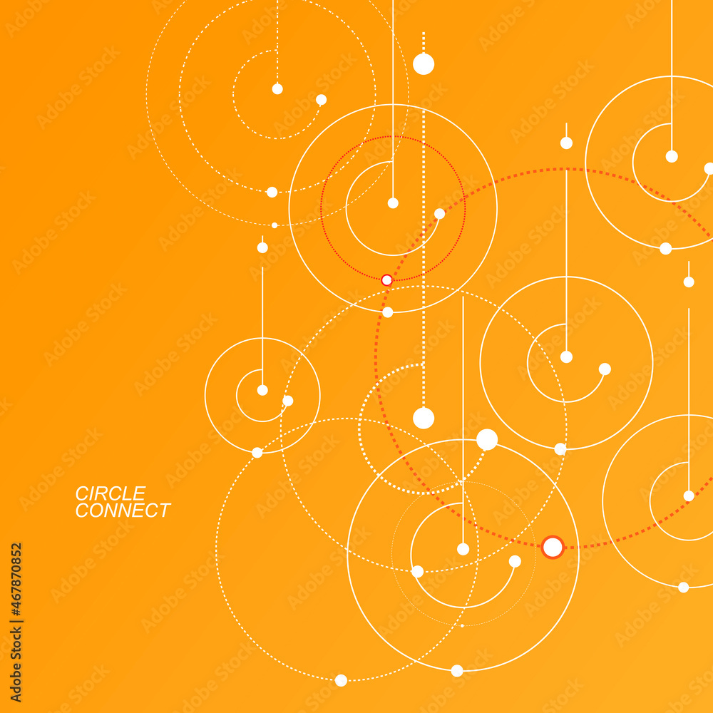 Poster connect lines background. network circles dots. abstract connection element. vector graphic design c