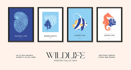 Wildlife minimalistic print poster collection
