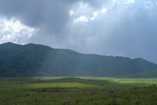 Paysages dans la campagne du mont  Manengoubas au Cameroun