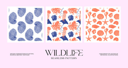 Abstract wildlife seamless pattern collection to suit your branding identity our packaging design