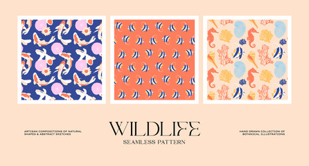 Abstract wildlife seamless pattern collection to suit your branding identity our packaging design © iStarDesign