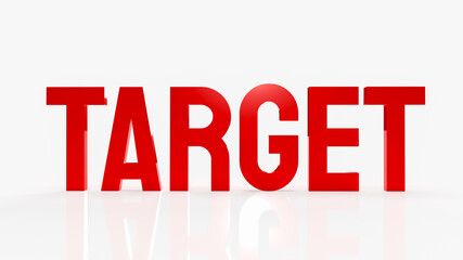 The red target word and chess on white background for business concept 3d rendering