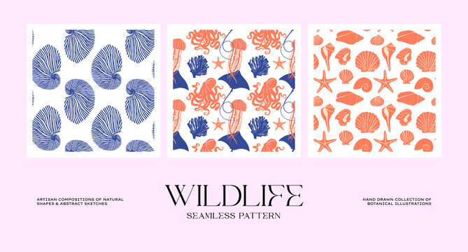 Abstract wildlife seamless pattern collection to suit your branding identity our packaging design