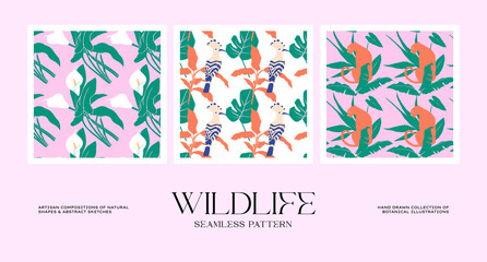 Abstract wildlife seamless pattern collection to suit your branding identity our packaging design © iStarDesign