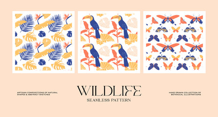 Abstract wildlife seamless pattern collection to suit your branding identity our packaging design