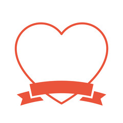 リボン付きハートのフレームイラスト　バレンタイン　母の日　プレゼント