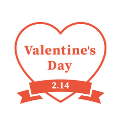 リボン付きハートのフレームイラスト　バレンタイン　母の日　プレゼント