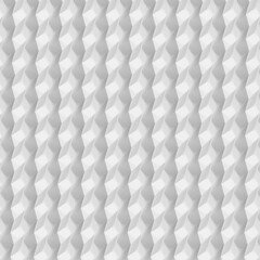Rippled white polygonal surface. 3D. Vector illustration