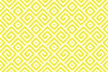Tragetasche Abstraktes geometrisches Muster. Ein nahtloser Vektorhintergrund. Weiße und gelbe Verzierung. Grafisches modernes Muster. Einfaches Gittergrafikdesign © ELENA