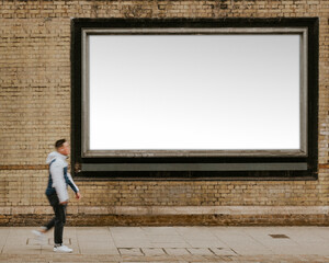 Billboard with design space by the street of London