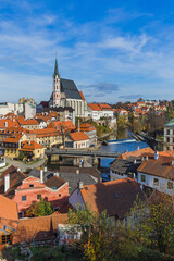 Naklejka na ściany i meble Cesky Krumlov cityscape in Czech Republic