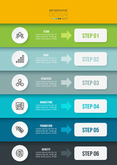 Naklejka premium Business concept infographic template with workflow.
