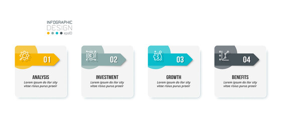 Naklejka premium Business infographic template with step or option design.