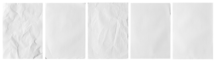 real image, white paper wrinkled poster template , blank glued creased paper sheet mockup.white...