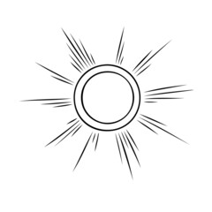  Esoteric symbols of the sun. Celestial signs. Vector illustration in hand drawn