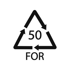 Bio material recycling code 50 FOR. Vector Illustration