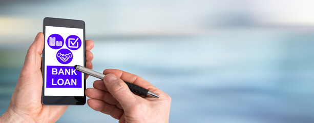 Bank loan concept on a smartphone