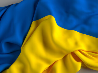 The flag of Ukraine, a country in Eastern Europe