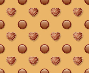 Sweet banner for Valentines Day, delicious background pattern, vector illustration 10eps