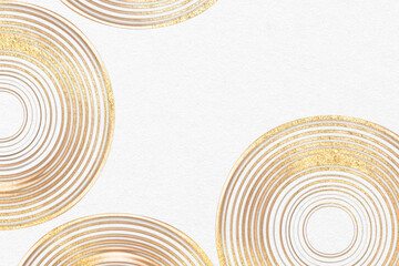 Luxury gold textured background in white circle pattern abstract art