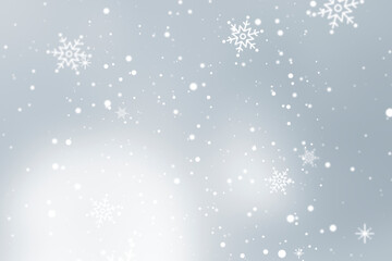 Snowflakes patterned on gray background