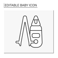  Nasal aspirator line icon. Baby monitor. Monitoring body temperature. Childhood concept. Isolated vector illustration. Editable stroke