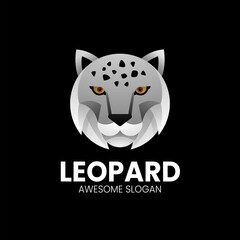 Vector Logo Illustration Leopard Gradient Colorful Style.