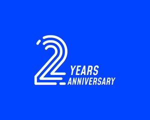 Obraz premium 2 years anniversary logo with simple line design for celebration