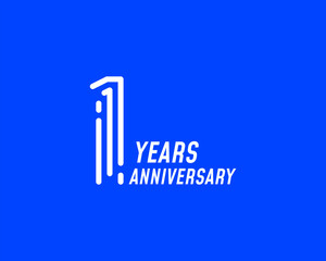 1 year anniversary logo with simple line design for celebration