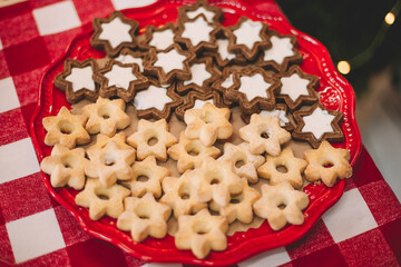 Christmas cookies in the shape of stars