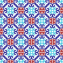 Islamic pattern. Arabic, indian, japanese motifs. Mandala seamless pattern. Ramadan kareem and Hari Raya background. Ethnic bohemian background. Abstract flower. Vector illustration