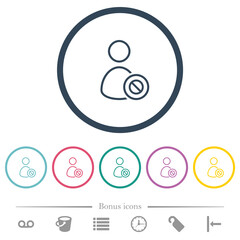 User disabled outline flat color icons in round outlines