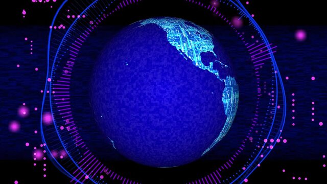 Abstract futuristic background technological Earth globe concept