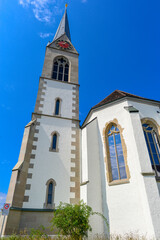 Fototapeta na wymiar Reformierte Kirche Pfäffikon am Pfäffikersee im Zürcher Oberland, Schweiz