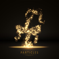 Gold glittering dust lights of stick Christmas candy