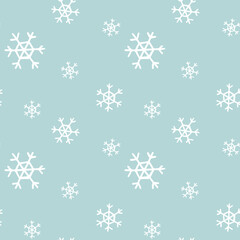 Naklejka na ściany i meble Snowflakes seamless pattern in modern style. Abstract nordic geometric design for winter decoration interior, print posters, greeting card, banner, fabric, wrapping paper design. Vector illustration