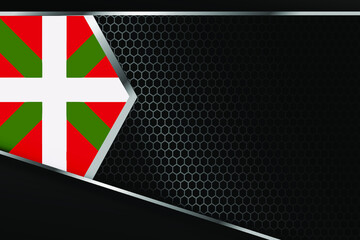 Basque Country flag business banner with black background