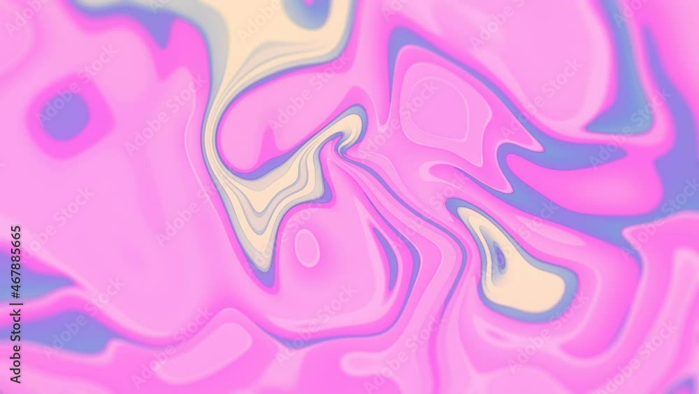 Leinwandbilder Line art holographic wave flow abstract background. 3d rendering loop animation