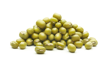Pile of mung beans isolated on white background