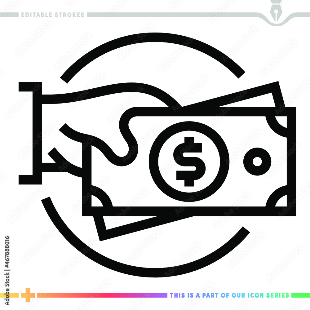 Poster the editable line icon of a alternative payment can be used as a customizable black stroke vector il