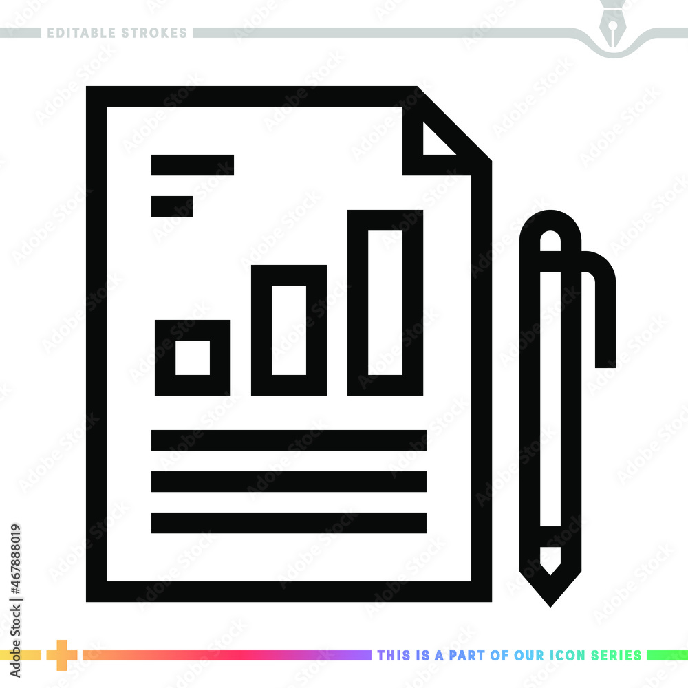 Aufkleber the editable line icon of a performance review can be used as a customizable black stroke vector ill
