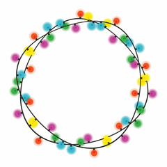 Christmas garland. Vector illustration design. Poster design template. Isolated object. Frame template.