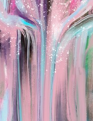 abstract watercolor background with flowing effect, fluid art, interior painting, wall decoration, modern abstraction, colorful pink and blue dynamic wallpaper  