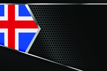 Iceland flag business banner with black background