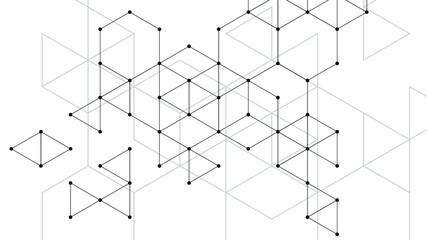 Abstract triangle and dot grayscale background. Digital vector design. Modern geometric backdrop. Futuristic technology. Communication black and white concept. Minimal layout for web and print. 