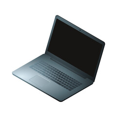 Flat isometric laptop vector. Computer technology isometric screen.