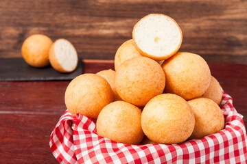Buñuelo; Traditional Food Colombian - Deep Fried Cheese Bread, Photo On Wooden Background